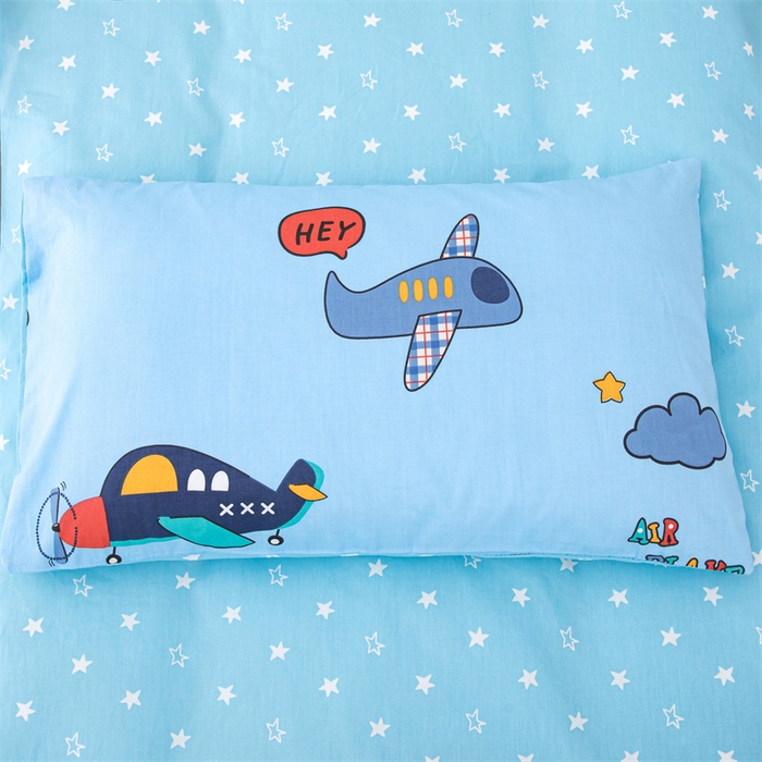 91家纺网 家纺一手货源 找家纺 嗨皮宝贝 2025新款全棉纯棉13372幼儿园三件套多件套 机长小熊-蓝