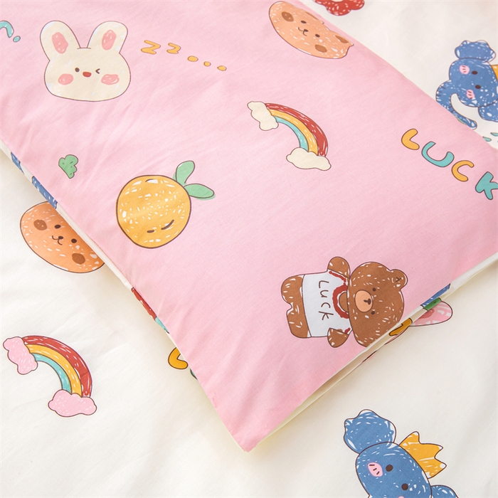 91家纺网 家纺一手货源 找家纺 嗨皮宝贝 2025新款全棉纯棉13372幼儿园三件套多件套 连连看-粉