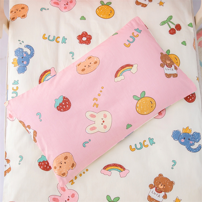 91家纺网 家纺一手货源 找家纺 嗨皮宝贝 2025新款全棉纯棉13372幼儿园三件套多件套 连连看-粉