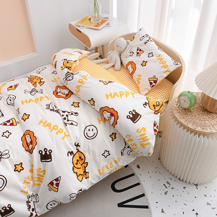 91家纺网 家纺一手货源 找家纺 嗨皮宝贝 2025新款全棉纯棉13372幼儿园三件套多件套 梦鹿