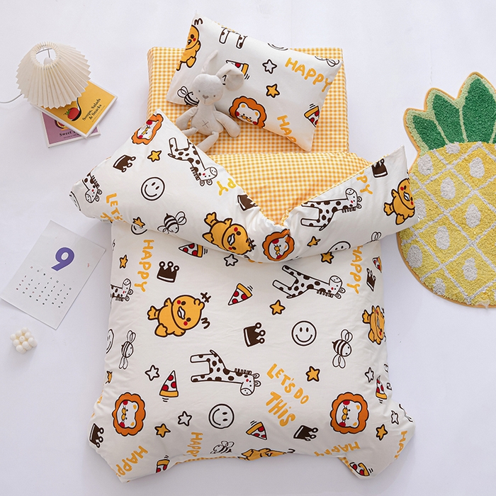 91家纺网 家纺一手货源 找家纺 嗨皮宝贝 2025新款全棉纯棉13372幼儿园三件套多件套 梦鹿