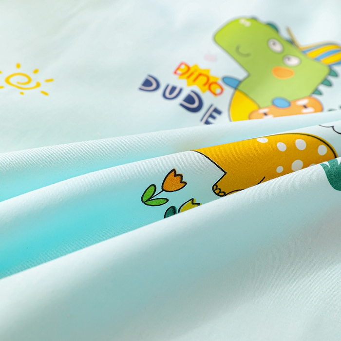 91家纺网 家纺一手货源 找家纺 嗨皮宝贝 2025新款全棉纯棉13372幼儿园三件套多件套 七彩恐龙