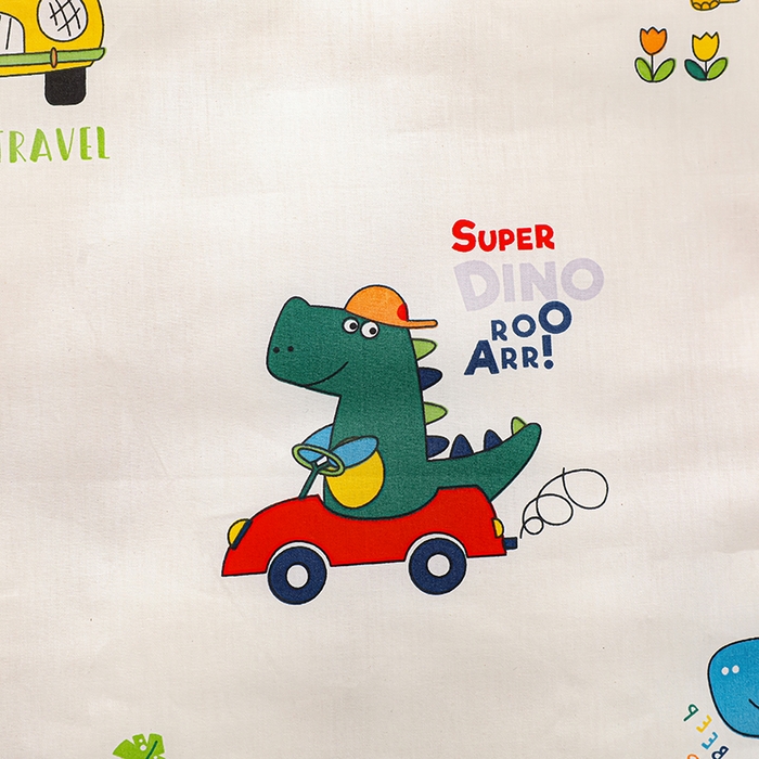 91家纺网 家纺一手货源 找家纺 嗨皮宝贝 2025新款全棉纯棉13372幼儿园三件套多件套 七彩恐龙