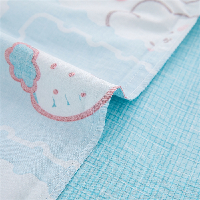 91家纺网 家纺一手货源 找家纺 嗨皮宝贝 2025新款全棉纯棉13372幼儿园三件套多件套 小兔可可-蓝