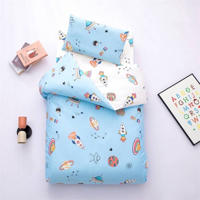 91家纺网 家纺一手货源 找家纺 嗨皮宝贝 2025新款全棉纯棉13372幼儿园三件套多件套 星球大战