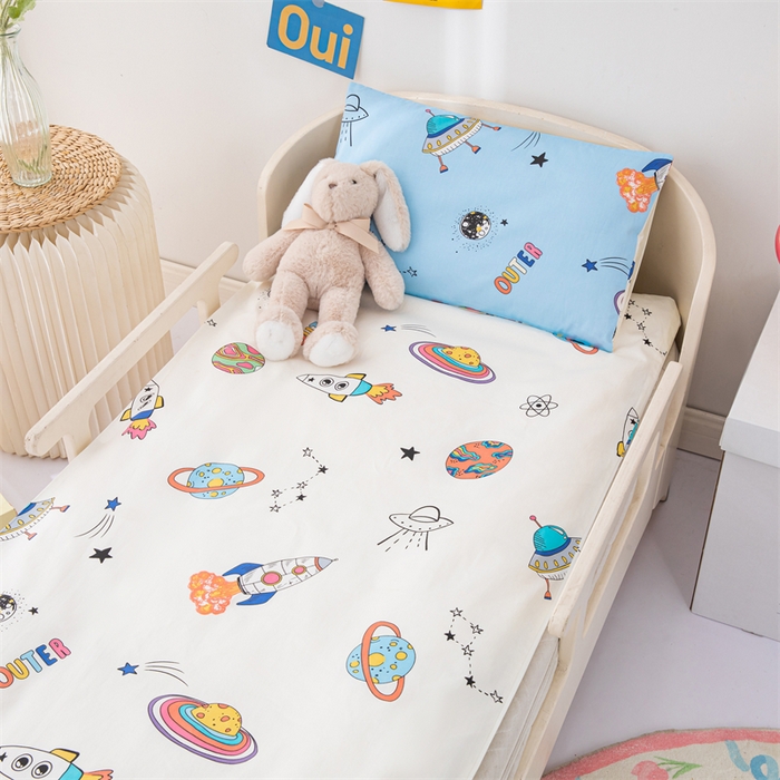 91家纺网 家纺一手货源 找家纺 嗨皮宝贝 2025新款全棉纯棉13372幼儿园三件套多件套 星球大战