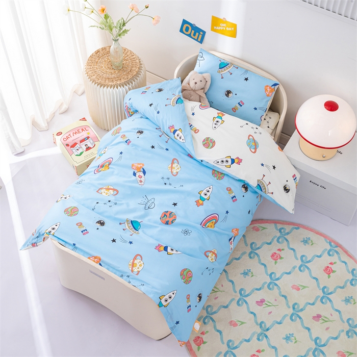 91家纺网 家纺一手货源 找家纺 嗨皮宝贝 2025新款全棉纯棉13372幼儿园三件套多件套 星球大战