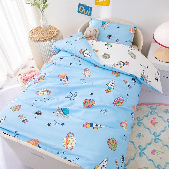 91家纺网 家纺一手货源 找家纺 嗨皮宝贝 2025新款全棉纯棉13372幼儿园三件套多件套 星球大战