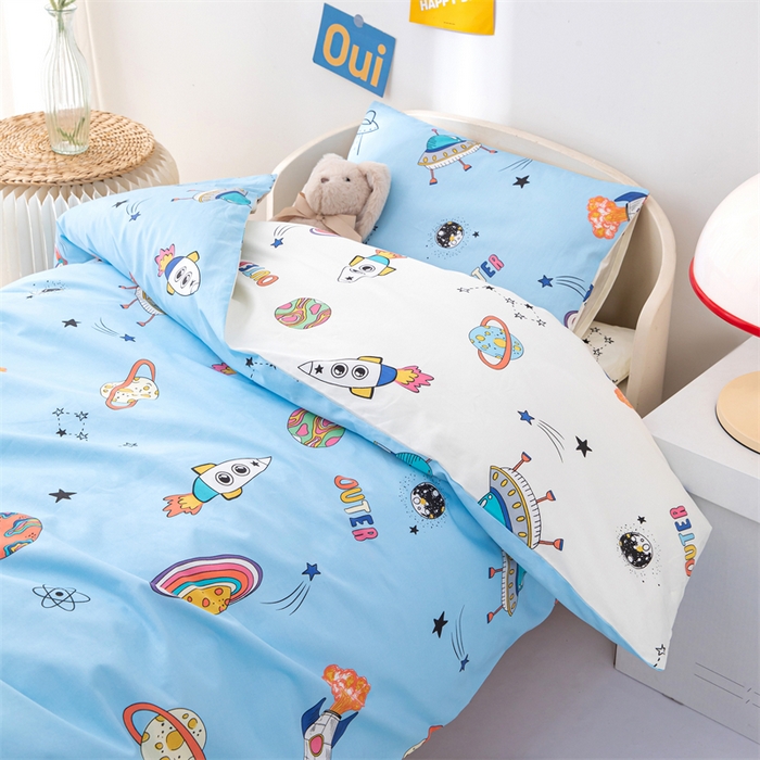 91家纺网 家纺一手货源 找家纺 嗨皮宝贝 2025新款全棉纯棉13372幼儿园三件套多件套 星球大战