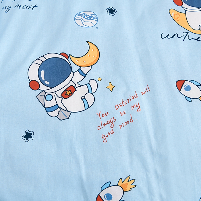 91家纺网 家纺一手货源 找家纺 嗨皮宝贝 2025新款全棉纯棉13372幼儿园三件套多件套 宇航漫步