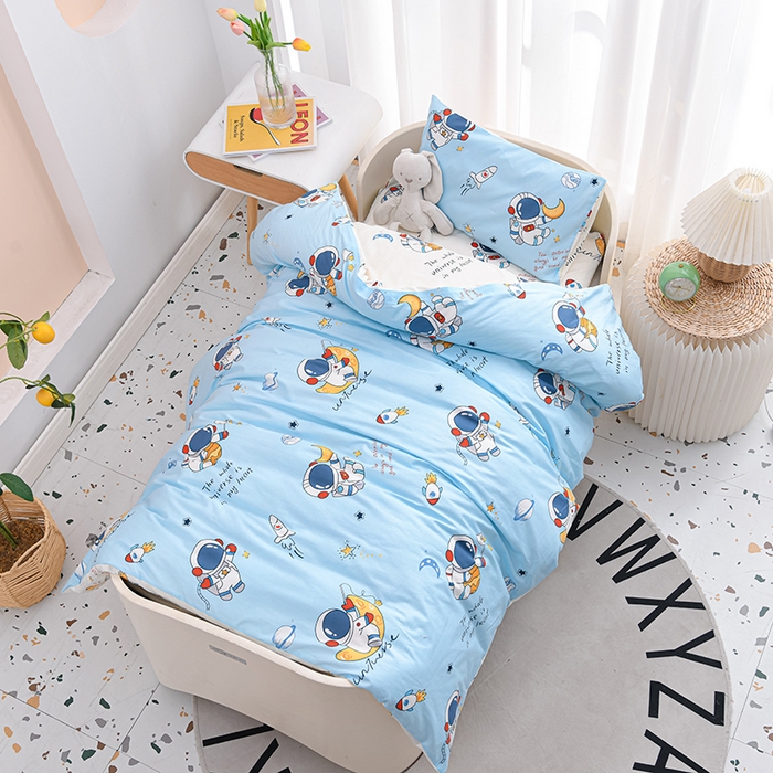 91家纺网 家纺一手货源 找家纺 嗨皮宝贝 2025新款全棉纯棉13372幼儿园三件套多件套 宇航漫步