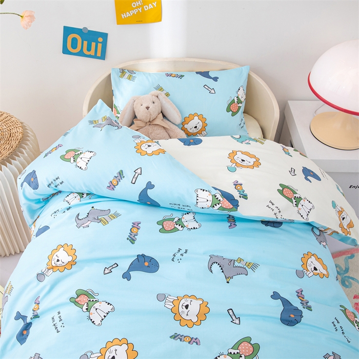 91家纺网 家纺一手货源 找家纺 嗨皮宝贝 2025新款全棉纯棉13372幼儿园三件套多件套 开心派对