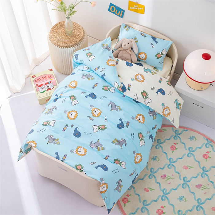 91家纺网 家纺一手货源 找家纺 嗨皮宝贝 2025新款全棉纯棉13372幼儿园三件套多件套 开心派对