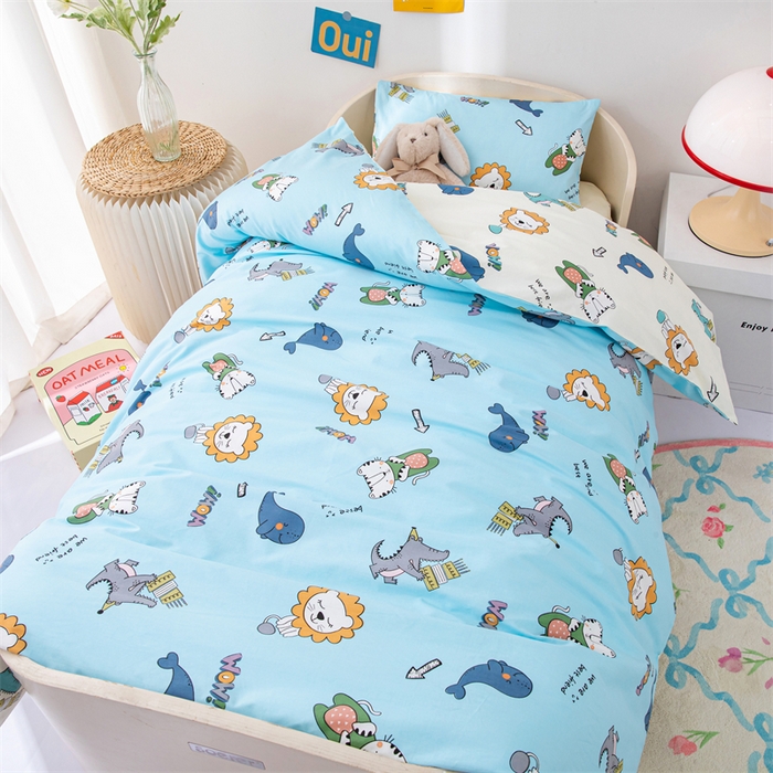 91家纺网 家纺一手货源 找家纺 嗨皮宝贝 2025新款全棉纯棉13372幼儿园三件套多件套 开心派对