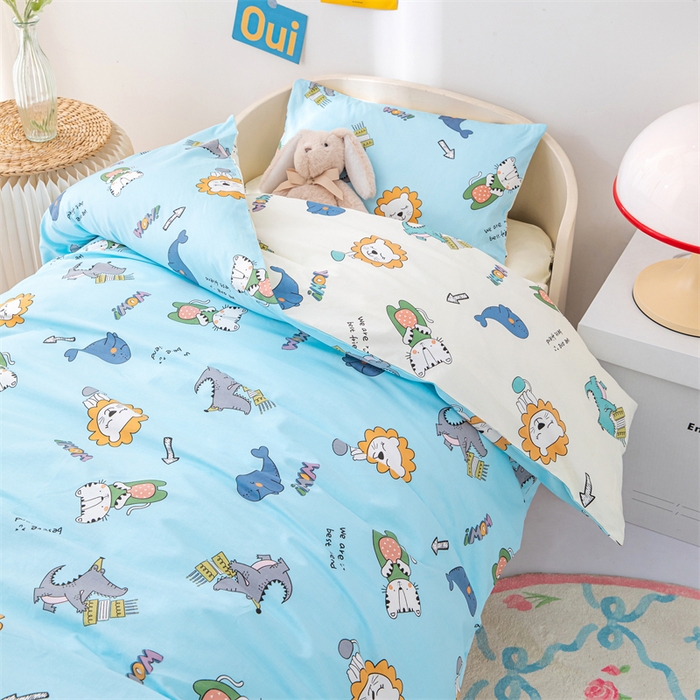 91家纺网 家纺一手货源 找家纺 嗨皮宝贝 2025新款全棉纯棉13372幼儿园三件套多件套 开心派对