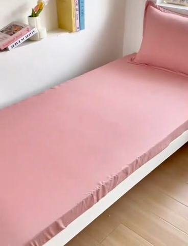 91家纺网 家纺一手货源 找家纺 茗婷家纺 2025新款供跨境外贸高克重纯色磨毛床笠宾馆养老院床笠多规格 豆沙