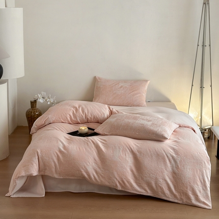 91家纺网 家纺一手货源 找家纺 （总）例外Home 2025新款色织提花窗外的海系列四件套