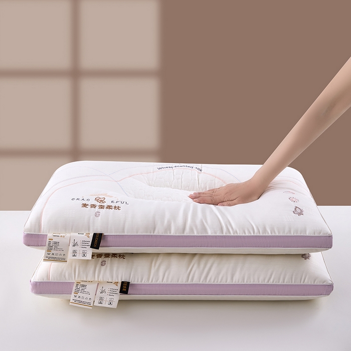 91家纺网 家纺一手货源 找家纺 （总）雅晨枕芯工厂店 2025新款四季提花麦香蚕柔助眠护颈枕头家用枕芯