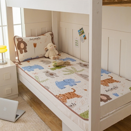 茉夕家纺 2025新款双面纯棉学生宿舍床盖系列 动物森林