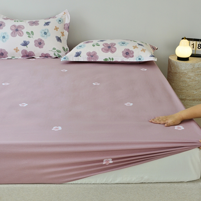 91家纺网 家纺一手货源 找家纺 登登家纺 2025新款全棉床笠四件套系列 花都丽影-带床笠