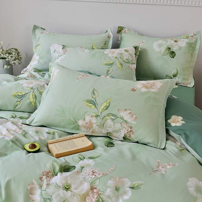 91家纺网 家纺一手货源 找家纺 登登家纺 2025新款全棉床笠四件套系列 素雅-带床笠