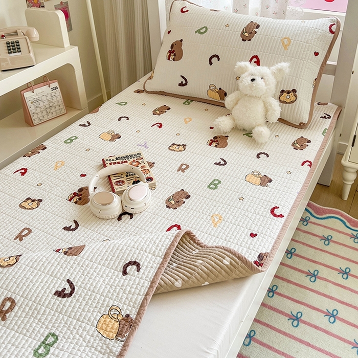 91家纺网 家纺一手货源 找家纺 茉夕家纺 2025新款双面纯棉学生宿舍床盖系列 新新卡皮