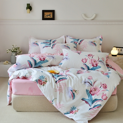 登登家纺 2025新款全棉床笠四件套系列 佳境-带床笠