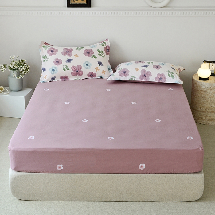 91家纺网 家纺一手货源 找家纺 登登家纺 2025新款全棉床笠四件套系列 花都丽影-带床笠