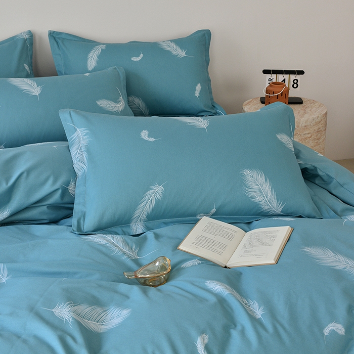 91家纺网 家纺一手货源 找家纺 登登家纺 2025新款全棉床笠四件套系列 飘羽