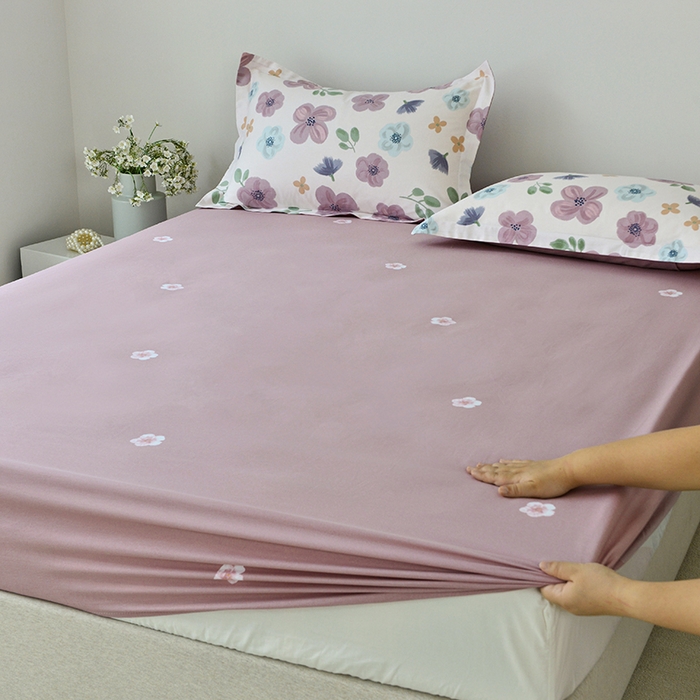 91家纺网 家纺一手货源 找家纺 登登家纺 2025新款全棉床笠四件套系列 花都丽影-带床笠