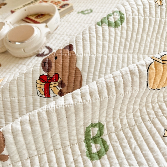 91家纺网 家纺一手货源 找家纺 茉夕家纺 2025新款双面纯棉学生宿舍床盖系列 新新卡皮