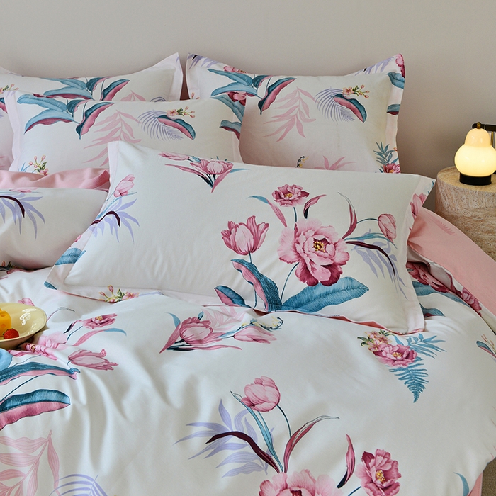 91家纺网 家纺一手货源 找家纺 登登家纺 2025新款全棉床笠四件套系列 佳境-带床笠