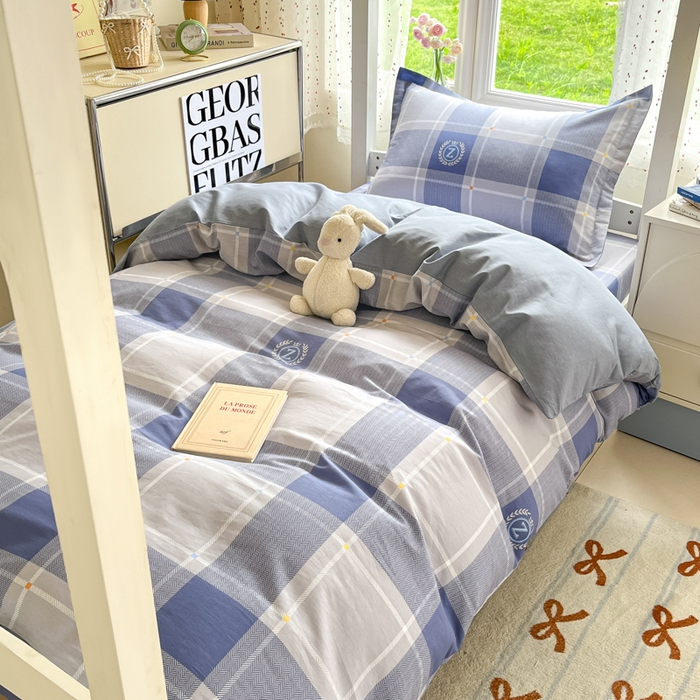 91家纺网 家纺一手货源 找家纺 莱通家纺 2025新款12868学生宿舍三件套 英伦风