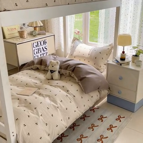 91家纺网 家纺一手货源 找家纺 莱通家纺 2025新款12868学生宿舍三件套 樱姿