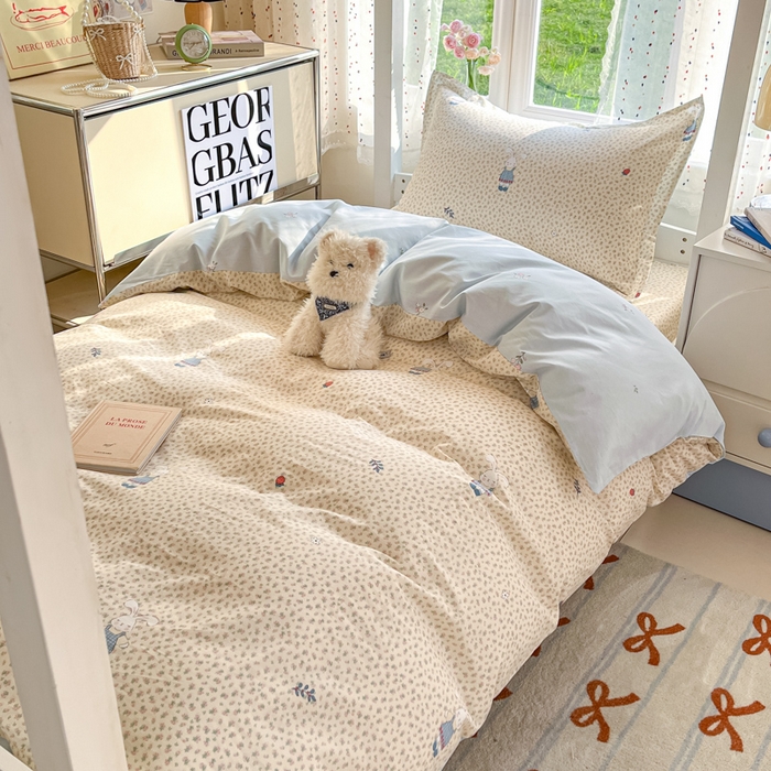 91家纺网 家纺一手货源 找家纺 莱通家纺 2025新款12868学生宿舍三件套 奶呼兔兔