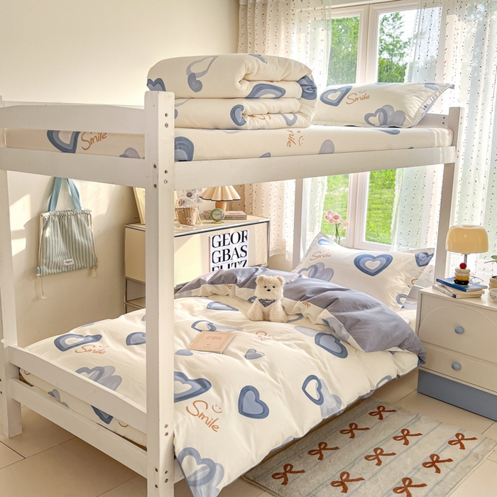 91家纺网 家纺一手货源 找家纺 莱通家纺 2025新款12868学生宿舍三件套 心连心