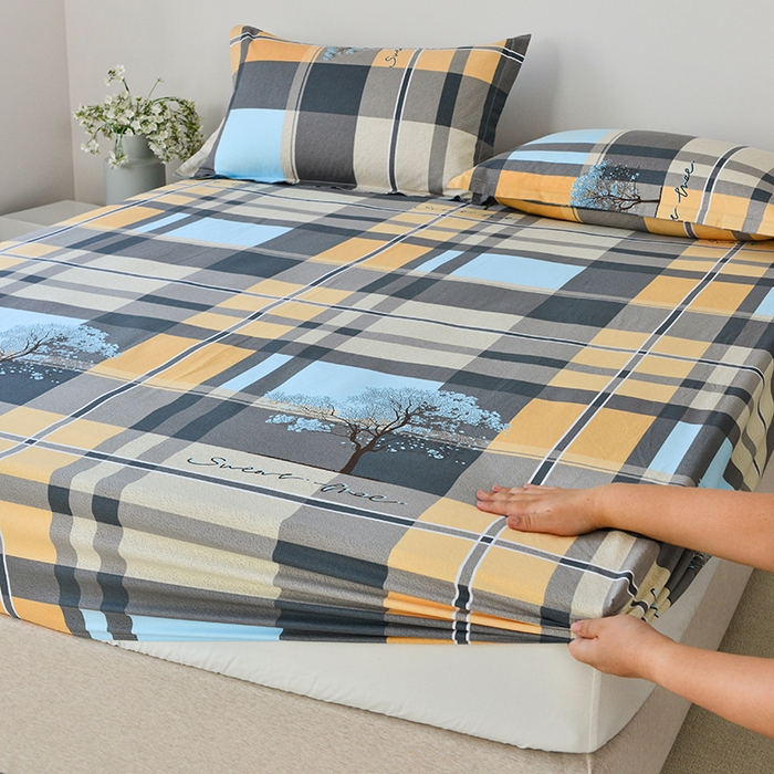 91家纺网 家纺一手货源 找家纺 登登家纺 2025新款全棉床笠四件套系列 格林春天-带床笠