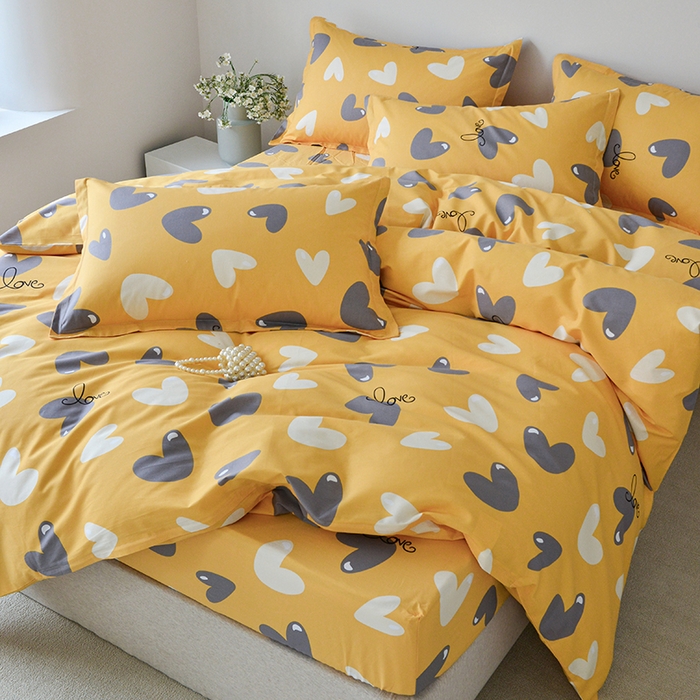 91家纺网 家纺一手货源 找家纺 登登家纺 2025新款全棉床笠四件套系列 浪漫满屋