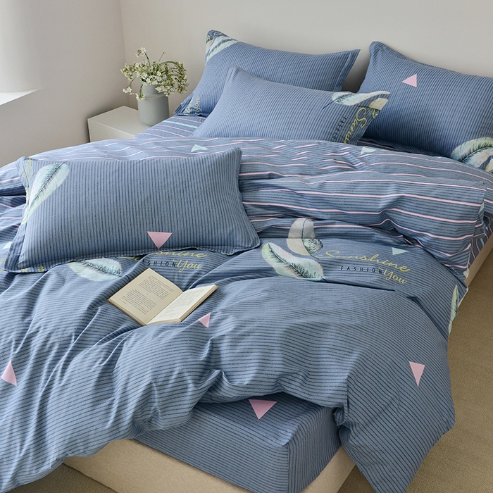 91家纺网 家纺一手货源 找家纺 登登家纺 2025新款全棉床笠四件套系列 千羽千寻