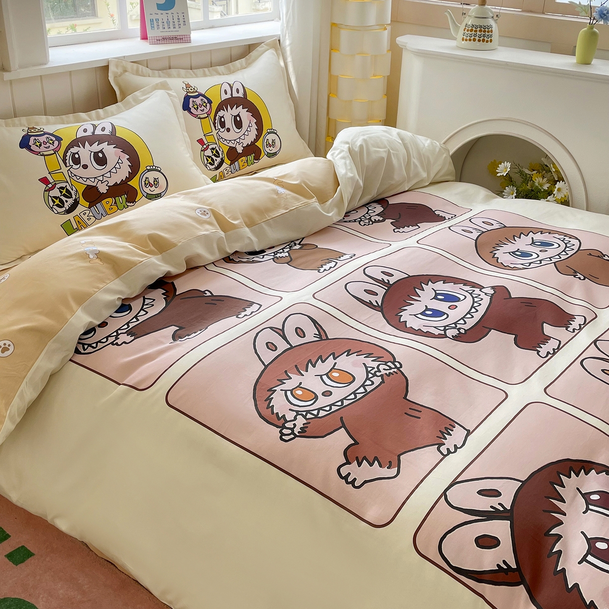 91家纺网 家纺一手货源 找家纺 浩诚 2025新款全棉纯棉大版卡通四件套 百变拉布