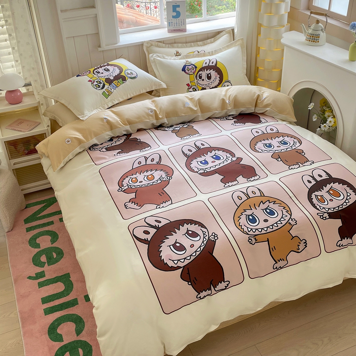 91家纺网 家纺一手货源 找家纺 浩诚 2025新款全棉纯棉大版卡通四件套 百变拉布