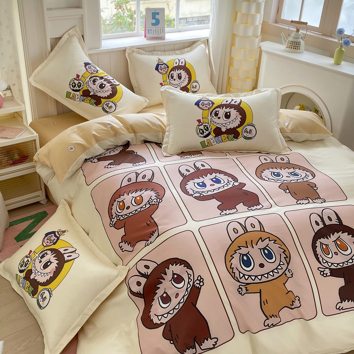 91家纺网 家纺一手货源 找家纺 浩诚 2025新款全棉纯棉大版卡通四件套 百变拉布