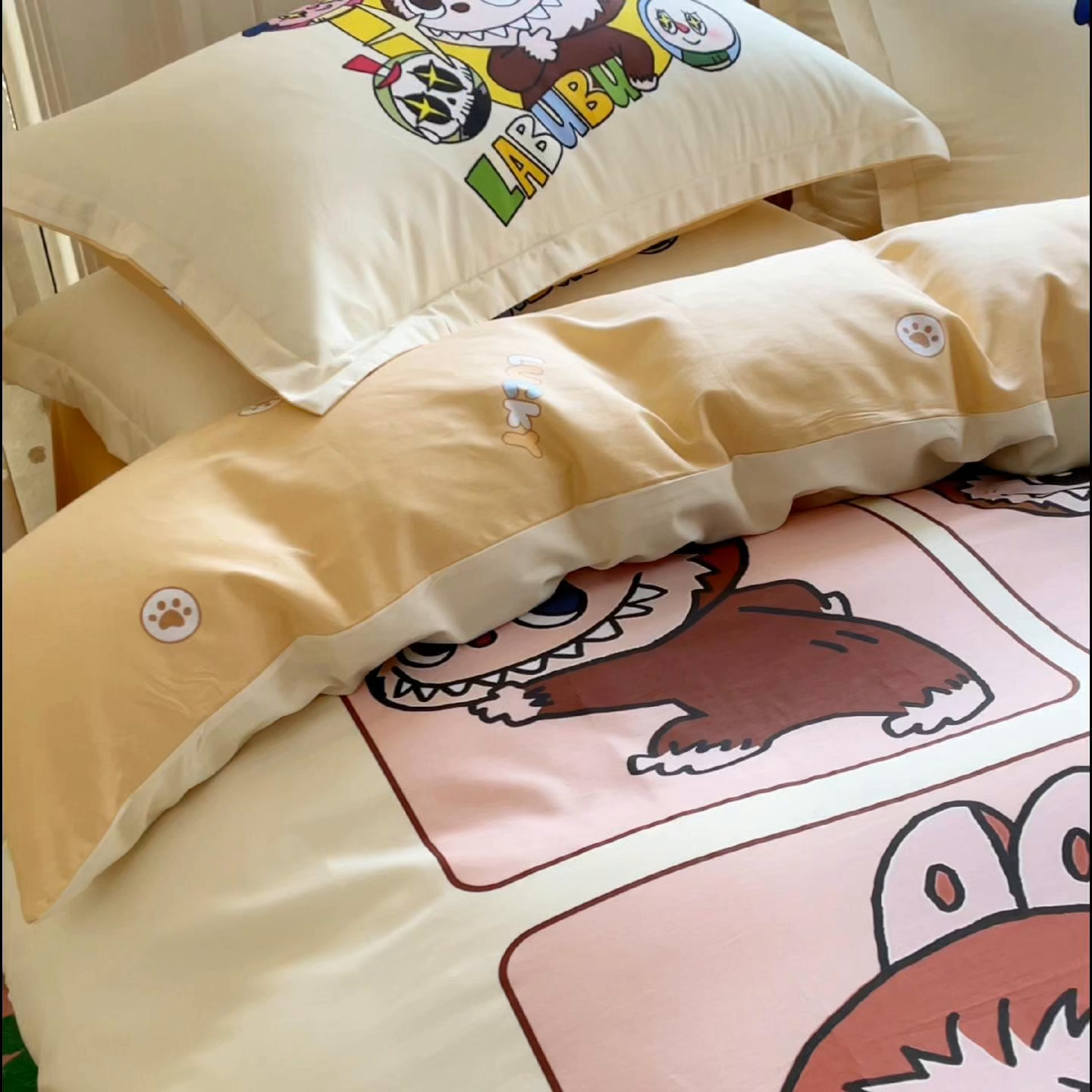 91家纺网 家纺一手货源 找家纺 浩诚 2025新款全棉纯棉大版卡通四件套 百变拉布