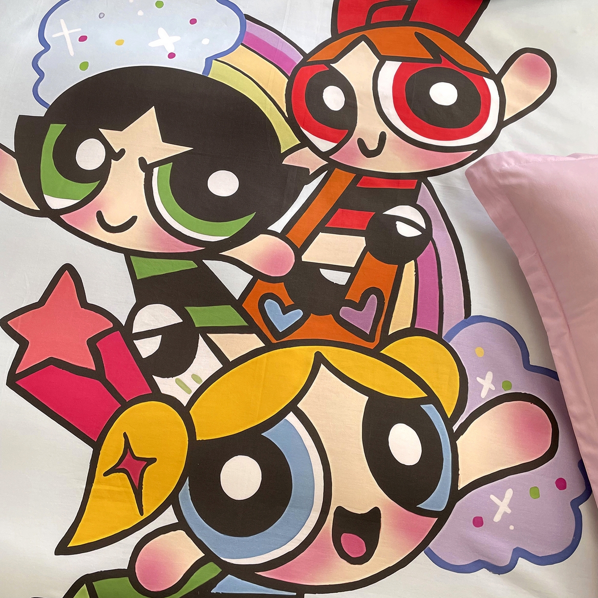 91家纺网 家纺一手货源 找家纺 浩诚 2025新款全棉纯棉大版卡通四件套 欢乐女侠