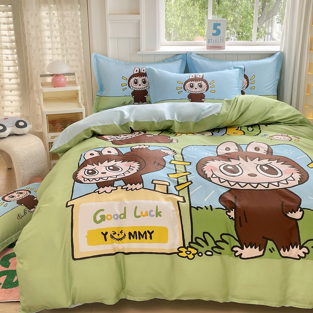 91家纺网 家纺一手货源 找家纺 浩诚 2025新款全棉纯棉大版卡通四件套 拉布拉布