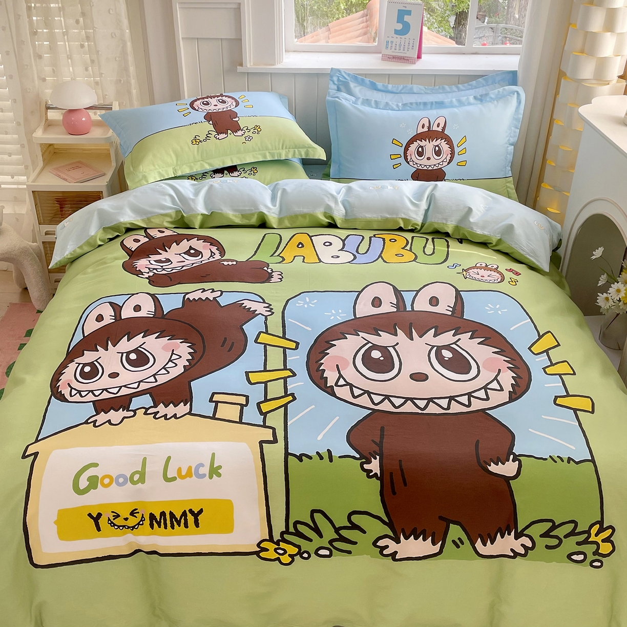 91家纺网 家纺一手货源 找家纺 浩诚 2025新款全棉纯棉大版卡通四件套 拉布拉布