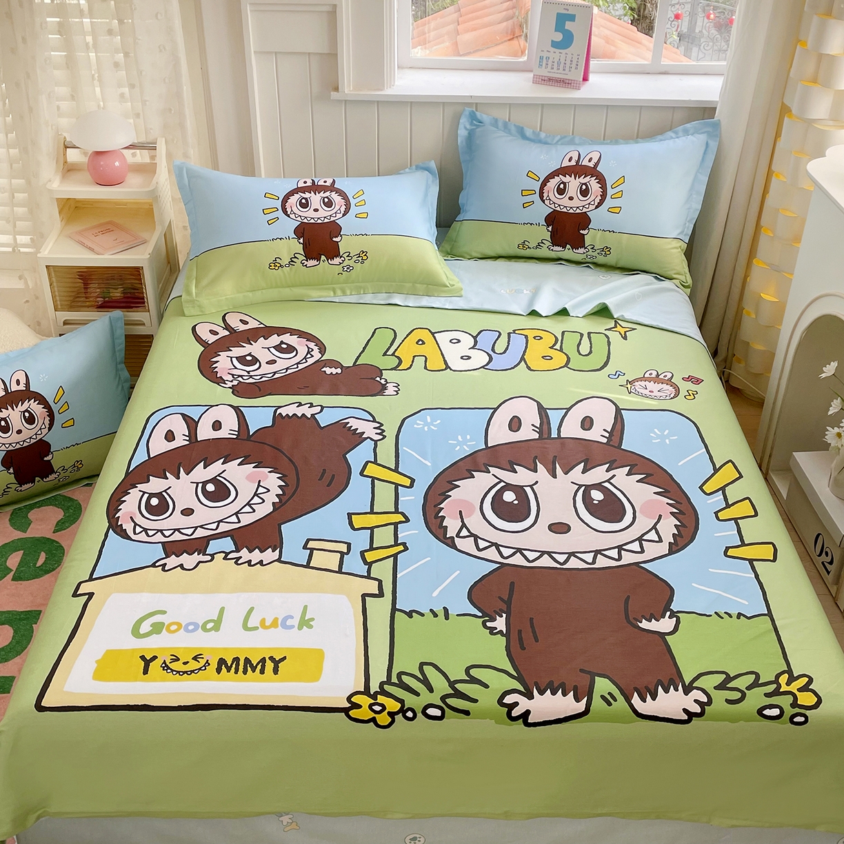 91家纺网 家纺一手货源 找家纺 浩诚 2025新款全棉纯棉大版卡通四件套 拉布拉布