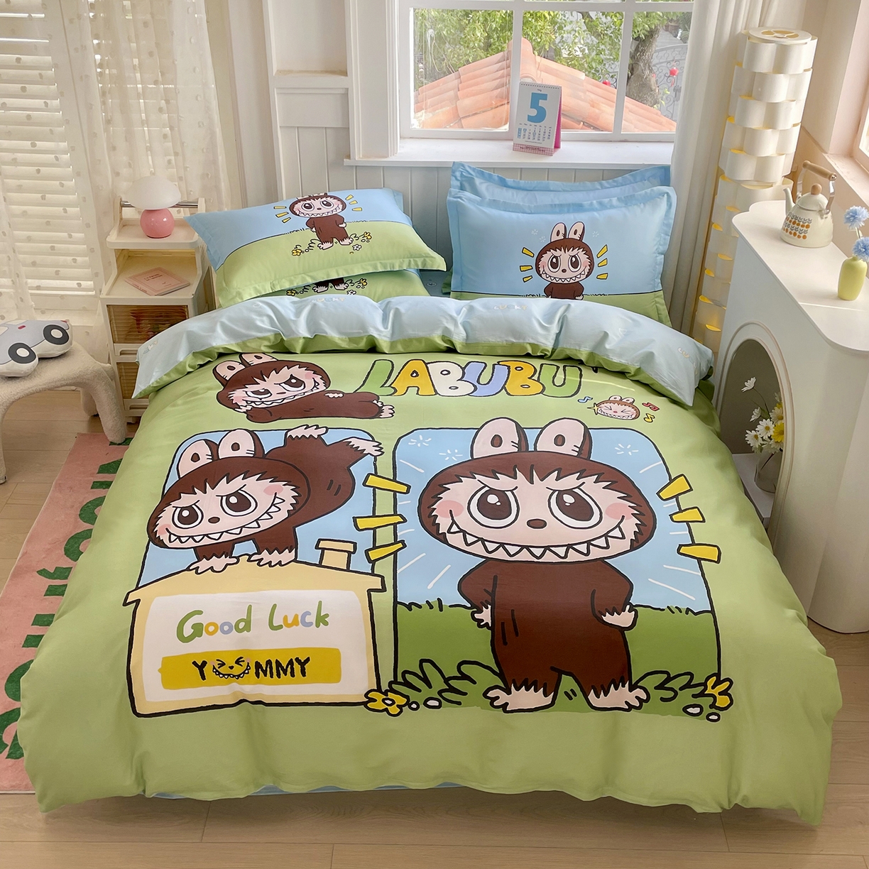 91家纺网 家纺一手货源 找家纺 浩诚 2025新款全棉纯棉大版卡通四件套 拉布拉布