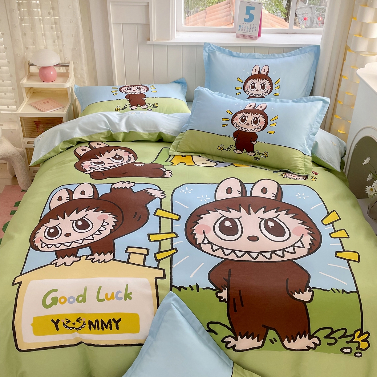 91家纺网 家纺一手货源 找家纺 浩诚 2025新款全棉纯棉大版卡通四件套 拉布拉布