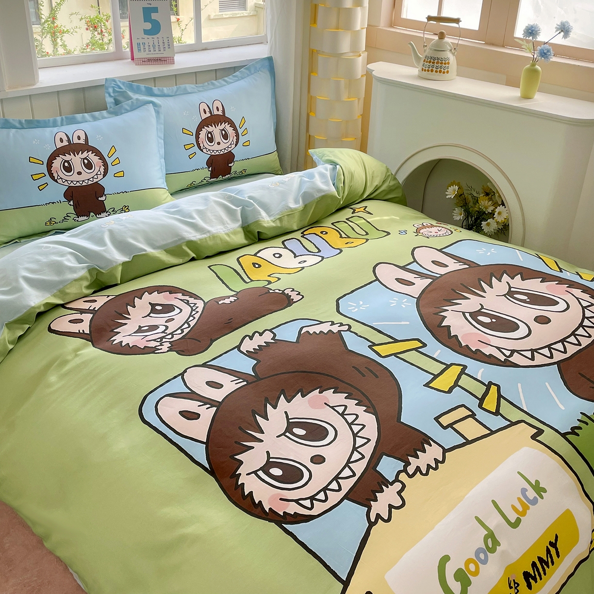 91家纺网 家纺一手货源 找家纺 浩诚 2025新款全棉纯棉大版卡通四件套 拉布拉布